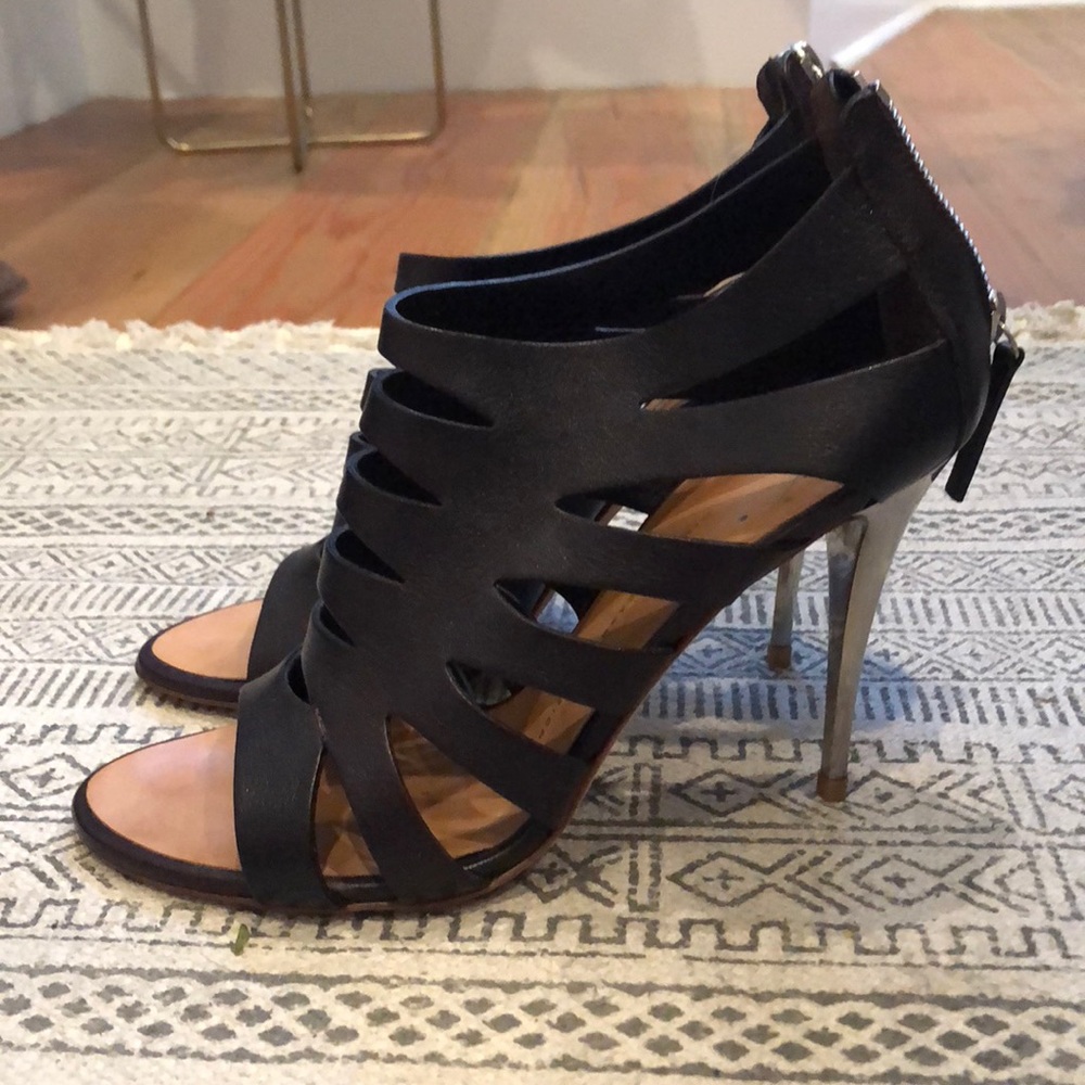 Leather cut out heels